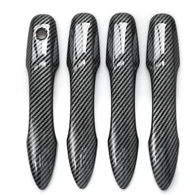 YINGTUU Car Snap-On Door Handle Cover For Toyota Camry 2018      2024 2025 Exterior Accessories Protection Stickers Sport Decals(Carbon Fiber Grain)