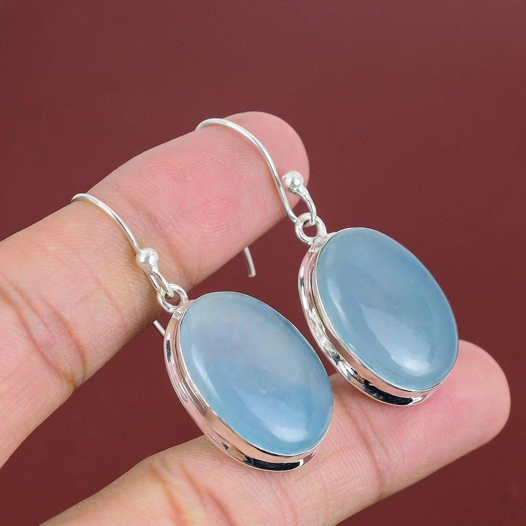 Aquamarine Earring Natural Gemstone Jewelry Unique Style Earrings 925 Sterling Silver Earring Handmade Earring Aquamarine Jewelry For Gifts