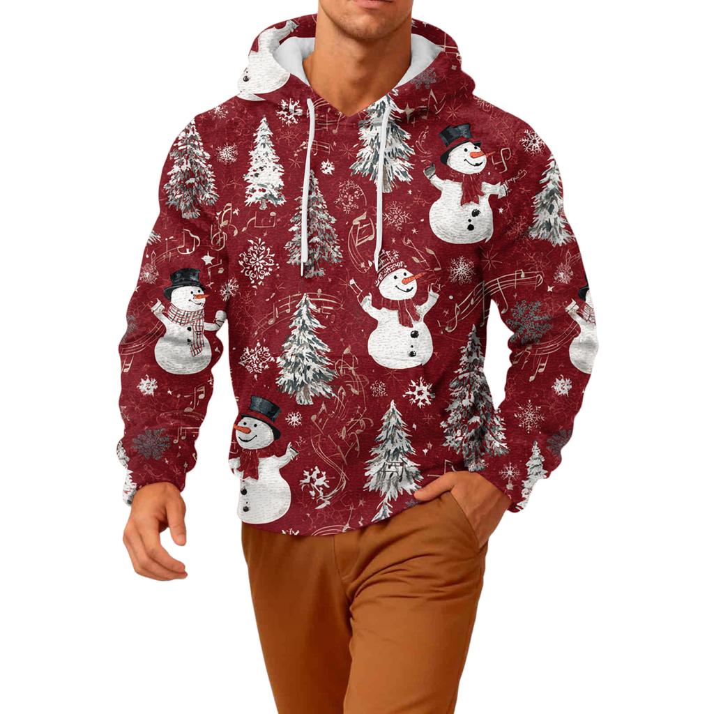 Herr Långärmad Ledig Flanell Huvtröja