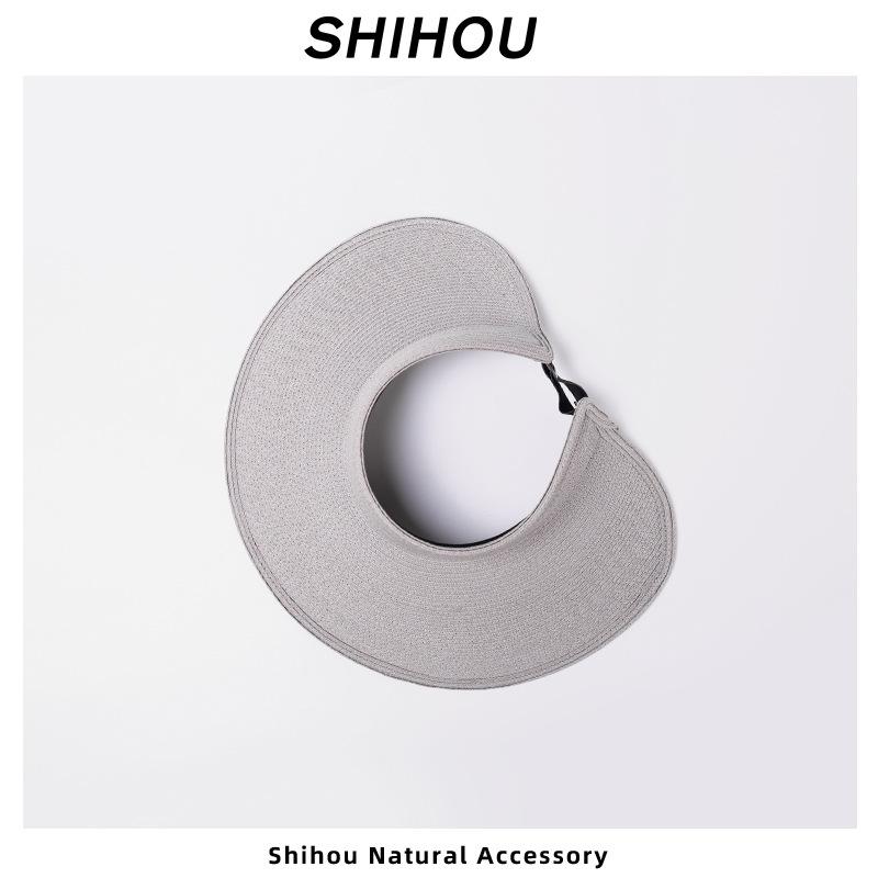 

Летняя новая соломенная шляпа с большими полями, пляжная шляпа, солнцезащитная шляпа, шляпа с пустой макушкой, шляпа от ультрафиолетовых лучей, отпускная шляпа от солнца серый