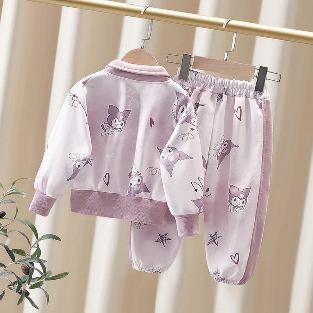 Girls Spring Autumn Cartoon Sweatshirt Two Piece Set Trendy Outfit