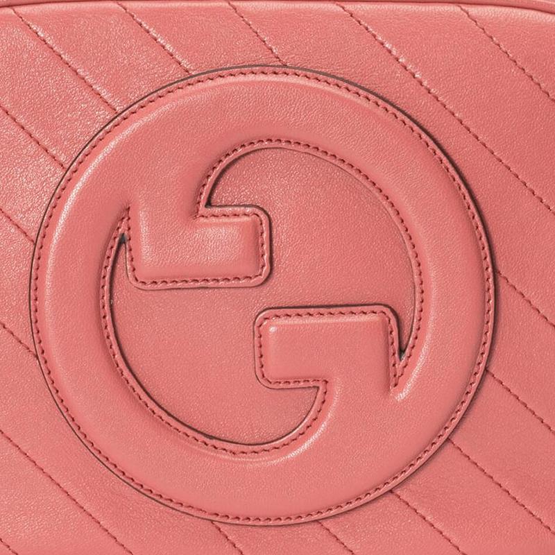 Gucci Blondie Interlocking Double G Logo Zipper Tassel Leather Crossbody Shoulder Bag Women bags Pink 742360-1IV0G-6701