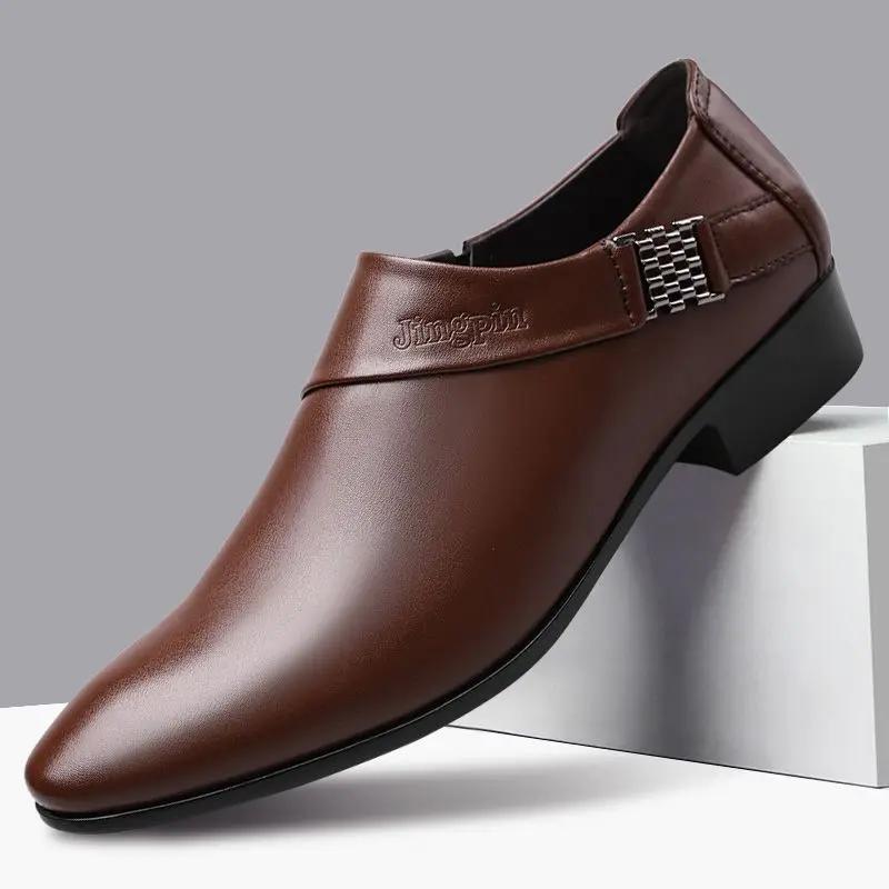 Fashion Pointed Toe Men's Formal Shoes Spring Autumn Social Shoe Male New Footwear 2024 Style Office Cheap Liquidation Clearance Party