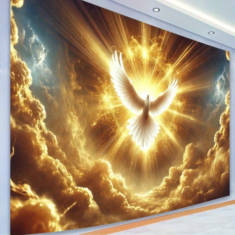 1 buc Pânză Mare de Fundal pentru Fotografie cu Porumbelul Duhului Sfânt - Nuntă Religioasă Biserică Decorare de Crăciun
