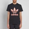 adidas Originals Kleeblatt-Logo Lässiges Sportabzeichen Rundhals Kurzarm T-Shirt Herren Oberteile Schwarz CY7874