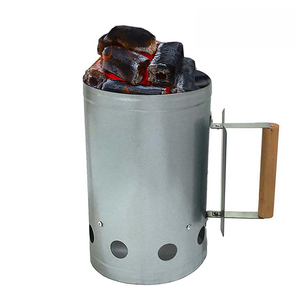 Rapid Fire Briquette Starters Can W/Handle Charcoal Chimney Lighter BBQ Grill Tool for Charcoal Grill and Barbecues