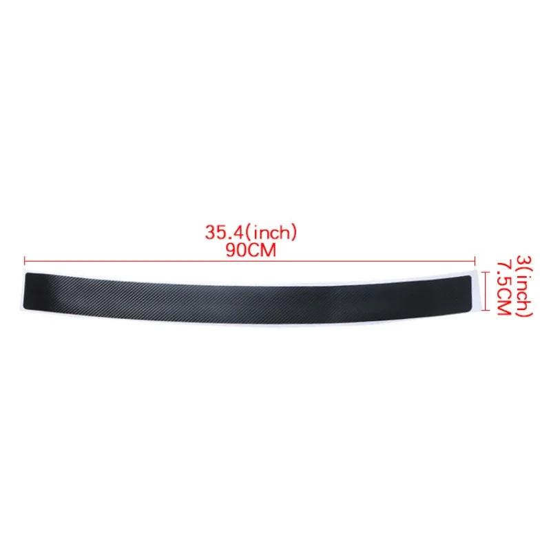 4D Carbon Fiber Car Rear Boot Bumper Trunk Anti-Scratch Protector Corner Trim Strip Cover Guard Sticker Sill Plate Accessories