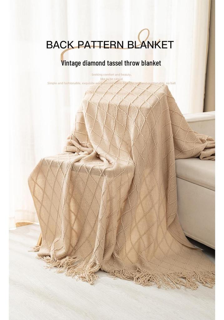 Simple Style Decorative Wool Blanket for Home or Sofa Use