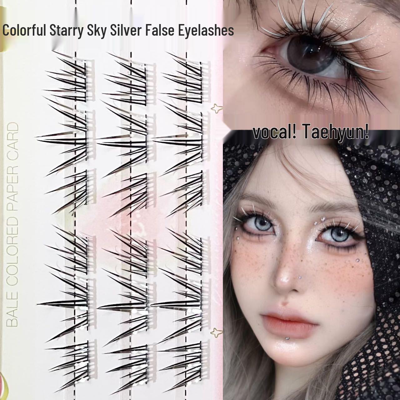 HERORANGE Starry Sky Colored Cluster Self-Adhesive Eyelashes