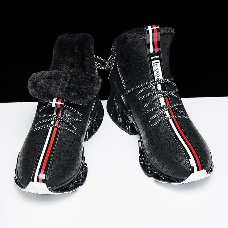 TUINANLE Men Casual Shoes New Retro Plush Thick-soled Autumn and Winter Warm Non-slip Classic Cotton Male Sneakers