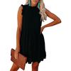 Dámské šaty plus size bez rukávů letní šaty elegantní vintage dámské volánové plážové modré mini šaty vestido