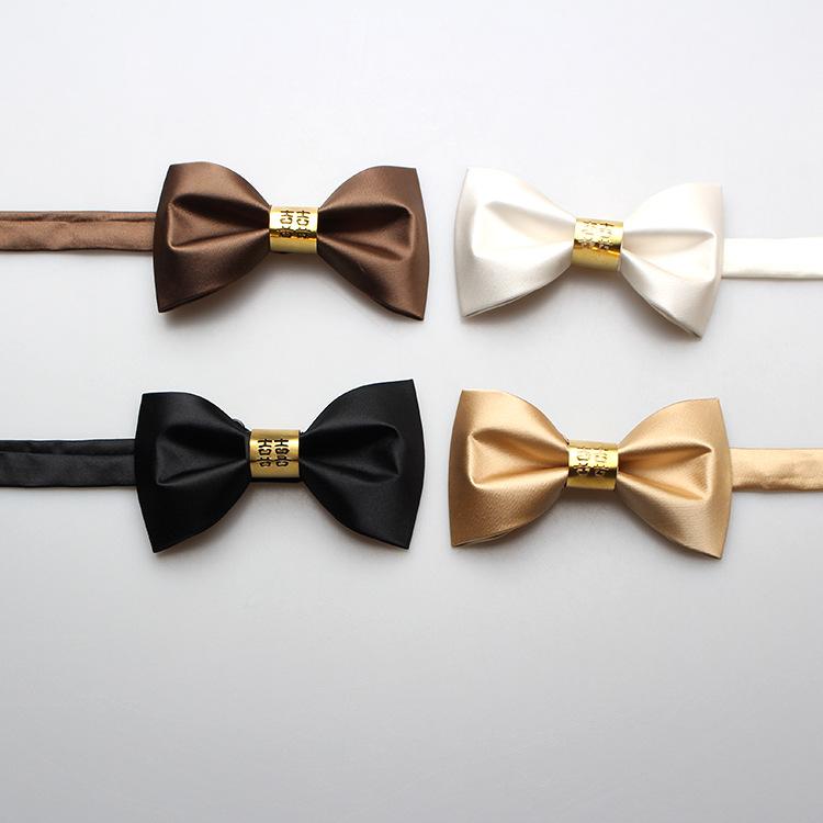 Men'S Solid Bow Tie Men'S Flat Corner Multi-Color Wedding Groom Best Man Bow Tie