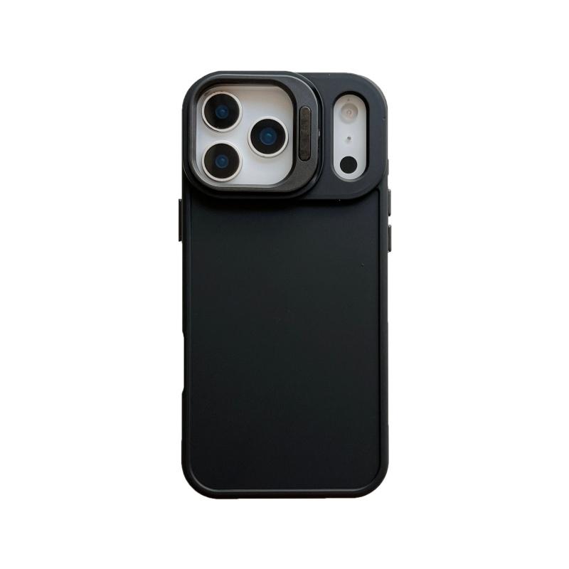 Fashion Fluorescent Candy Color Hide Lens Stand Phone Case For iPhone 17 Air 16 E 15 14 13 Pro Max Plus Bracket Anti-fall Cover