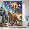 Creative Dinosaur Cat Pattern Waterproof Mold-proof Shower Curtain Home Decor Unique Design Stylish Bathroom Item Elevate Space