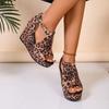 Moda 2025 Sandalias Zapatos de Mujer Suela Gruesa Sandalias de Cuña de Moda Boca de Pez Punta Abierta Sandalias Elegantes para Mujer