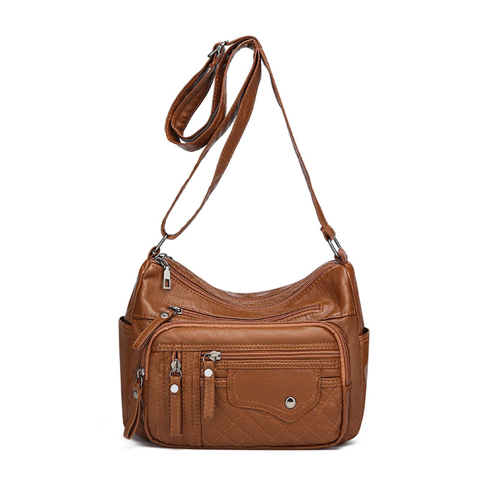 

Сумка через плечо Универсальная модная кожаная сумка с несколькими отделениями Сумка через плечо для женщин Универсальная модная сумка для мам коричневый