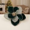 Weihnachts-Blumenbedarf Glitzer-Magnolienblüte, Samt-Künstblumenstecker für Weihnachtsbaum-Dekoblumen und Vase, Kunststiel-Ornament Feiertag