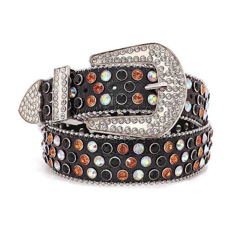 

Ремень с бисером на талии, пистолет, цвет, большой крокодиловый узор, хип-хоп, крутой стиль, брюки, пояс 115cm чёрный/алмаз