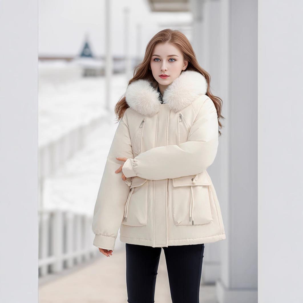 

Down clothes for women s winter Korean version loose clothes, piled and thickened pies to overcome padded jackets M розовый