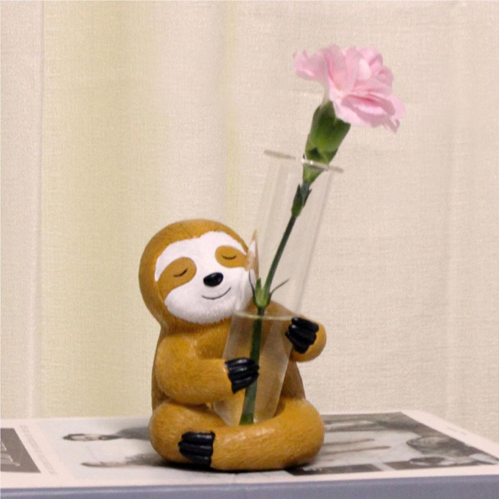 Vaso da Fiori in Provetta Pigro Decorazione Vaso in Resina Innovativo Animale Cartone Animato Decorazioni per la Casa Artigianato