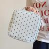 Polka Dot Handheld Makeup Bags Foldable Toiletry Pouch Sweet Style Cosmetics Organizer  Travel Use