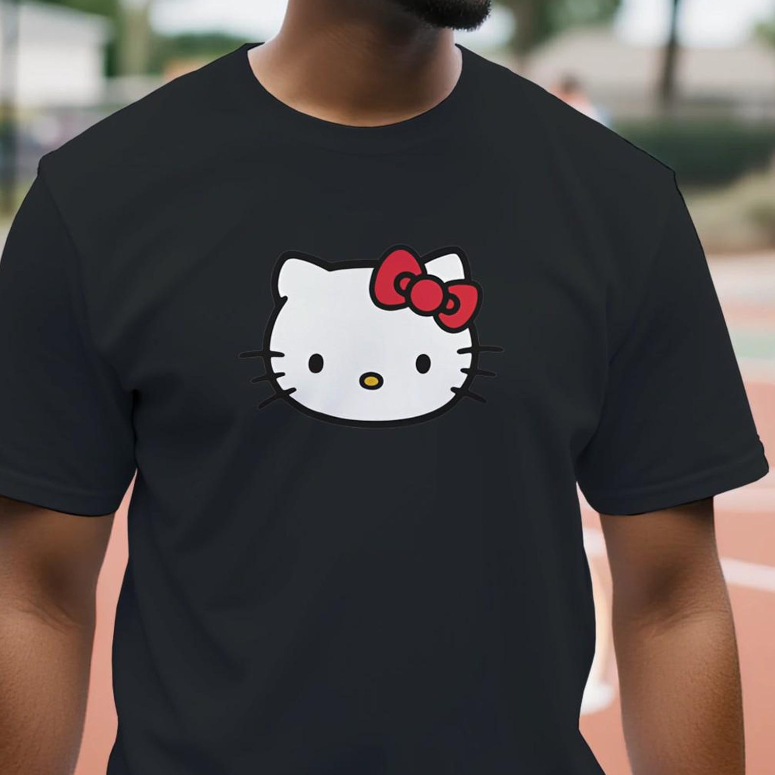 Cute Cartoon Cat Face Shirt, Kawaii Cat Graphic Tee, Minimal Cat Head Illustration, Cute Gift for Hello Kitty Lovers, Pastel Kawaii Shirt S
