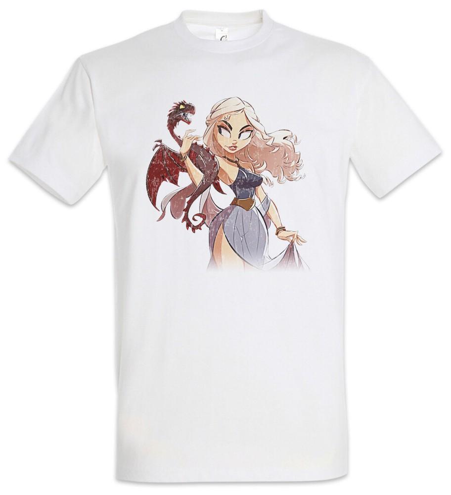 

Dragon Comic Girl T-Shirt Game Of Symbol Daenerys Dany Thrones Dragons Cartoon 4XL
