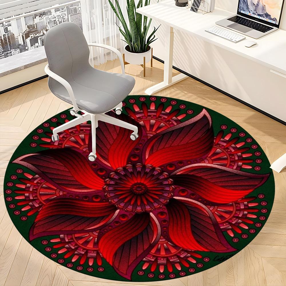 1 Stück Blumiges Mandala Stuhlteppich für das Büro, Weiche Flanell-Überwurfmatte, Perfekt für Büro, Feiertagsparty Dekoration Wahl yy251113162