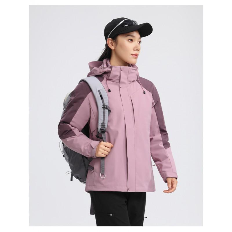 3-in-1 Detachable Outdoor Jacket Women Winter Hiking Skiing Camping Waterproof Warm Coat