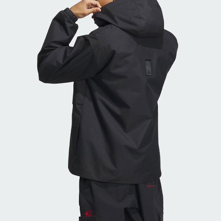 adidas Urban Outdoor Jacket With Solid Color Logo And Hood Men Jackets Black IS0450