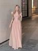 [The original method has an inner lining] Lotus leaf edge dress, new summer temperament, waist and thin A-shaped long skirt