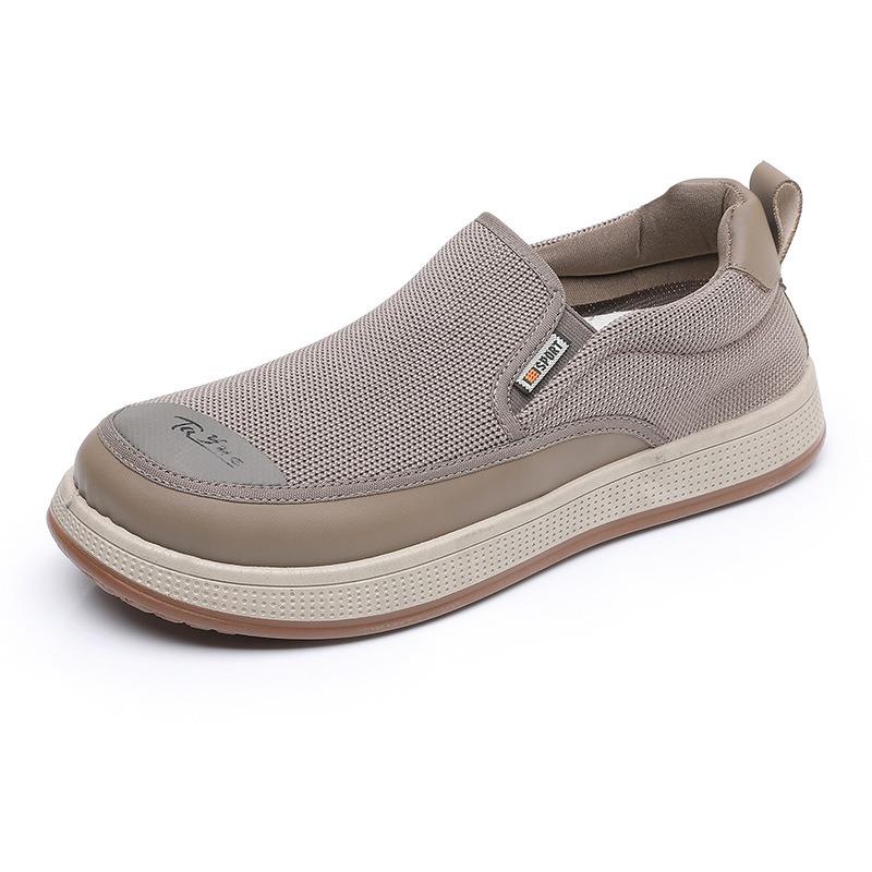 Shoes men's comfortable lazy soft sole one-pedal shoes casual breathable non-slip single shoes round head dad shoes