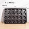 12-Cup Non-Stick Mini Muffin Baking Pan - Commercial Grade Round Muffin Molds