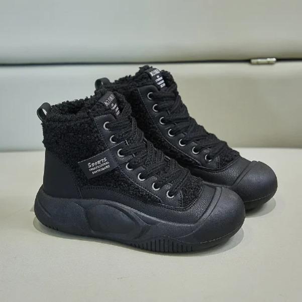 

Winter with Cashmere Casual Shoes New Female Students Thick Soles Increase Sports Shoes Leisure Sneakers C1393 40