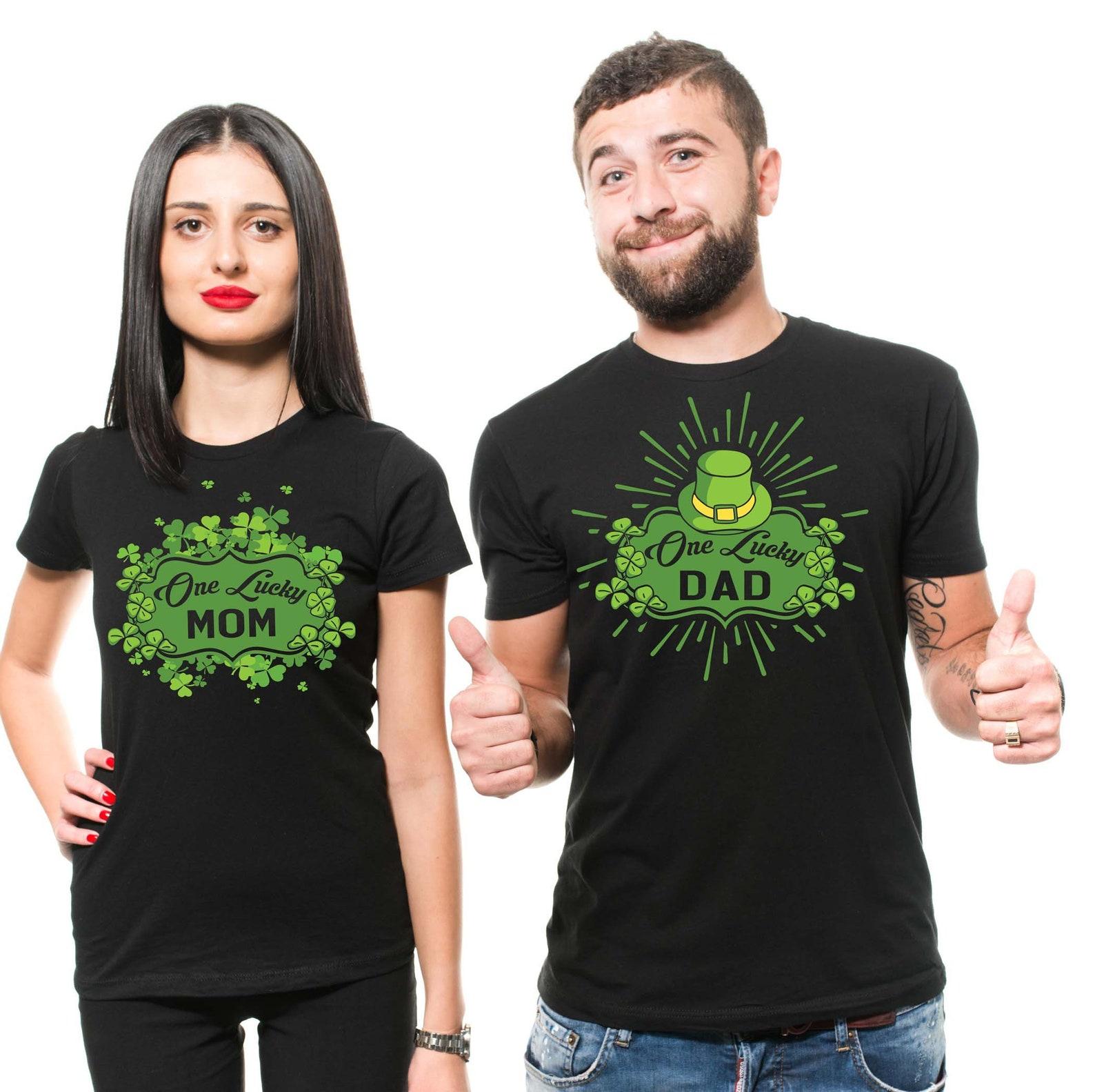 Lucky Mom Dad St Patricks Day Matching T-Shirts: Irish Family Tees 2XL
