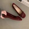 Fashion Bailamos Autumn Women's Flats Square Toe Mary Janes Shoes Soft Ballet Shoes Female Button Strap Shallow Dress Shoe Mujer