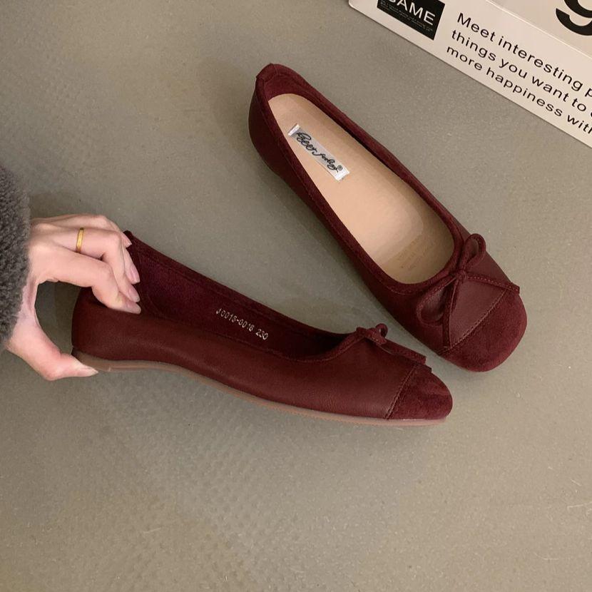Fashion Bailamos Autumn Women's Flats Square Toe Mary Janes Shoes Soft Ballet Shoes Female Button Strap Shallow Dress Shoe Mujer