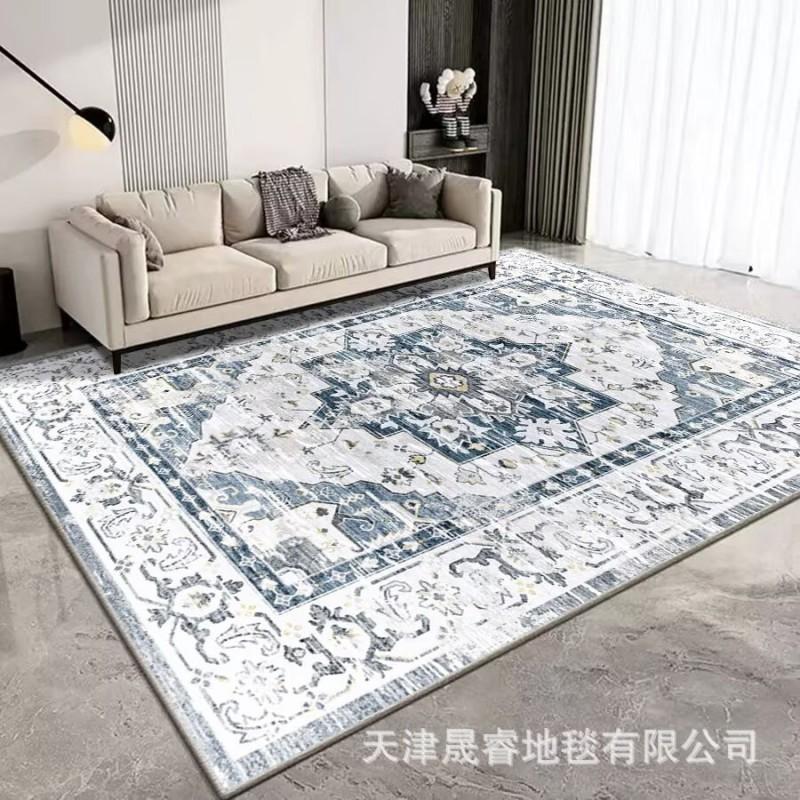 Modern Geometric Area Rug Living Room Bedroom Non-Slip Washable Soft Faux Wool Carpet Square