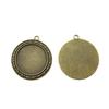 Metal Vintage Owl Pendant Charms Bezel Base Fit 30mm 35mm Flat Frames For Resin Art