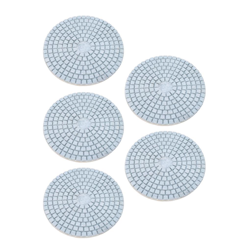 5 Pcs Diamond Polishing Pad 4 Inch 5 8in 11 Thread Wet Dry Polish Pad with 8mm Drill Bit Adapter for Granite Marble