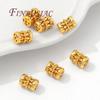 7.5mm*5.6mm 18K Gold Plated Hollow Spacer Beads For Jewelry Making,Separators For Bracelet Accessories,Metal Beads,Necklace Bead