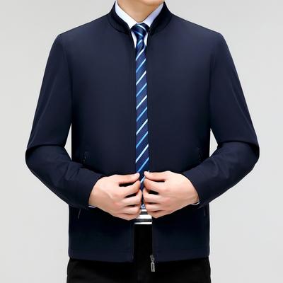 Genuine Men's Jacket, Dad Jacket, Jacket Stand Collar, Casual Business Executive Spring and Autumn