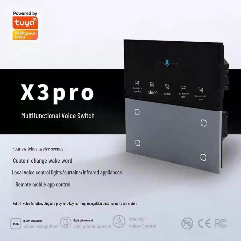 Tuya Zigbee Voice-Controlled Three-in-One Smart Home Switch