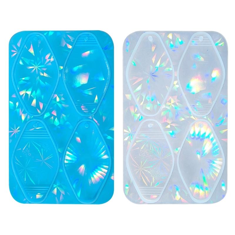 Silicone Keychain Mold in Diamond Shape Soft Silicone Rhombus Keychain Maker Mold for Creative Key Pendant Ornament