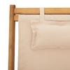 Foldable Beach Chair Beige Solid Eucalyptus Wood and Fabric