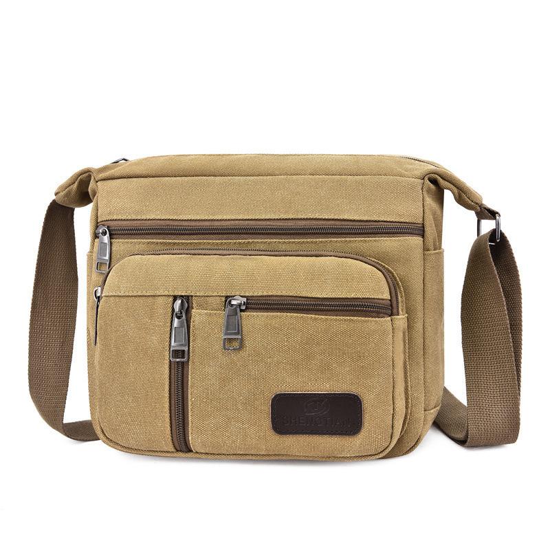 New men s casual men s bag, going out for travel, large-capacity commuting canvas bag, premium messenger bag, men s backpack.
