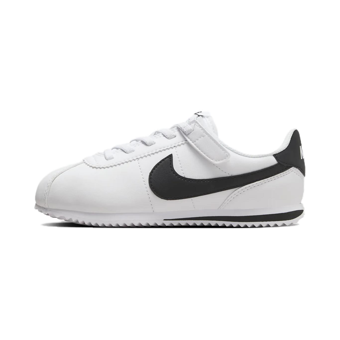 

Новые детские кеды Nike Cortez с низким верхом, противоскользящие, износостойкие, для скейтбординга, белые с черным, для детей 3-7 лет, DM0951-108 26