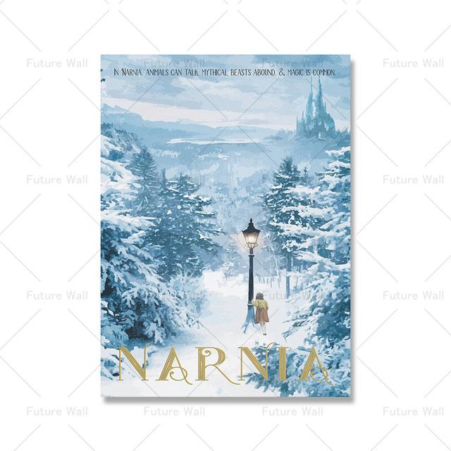 Póster de paisaje urbano de viaje de fantasía, impresión decorativa de Narnia