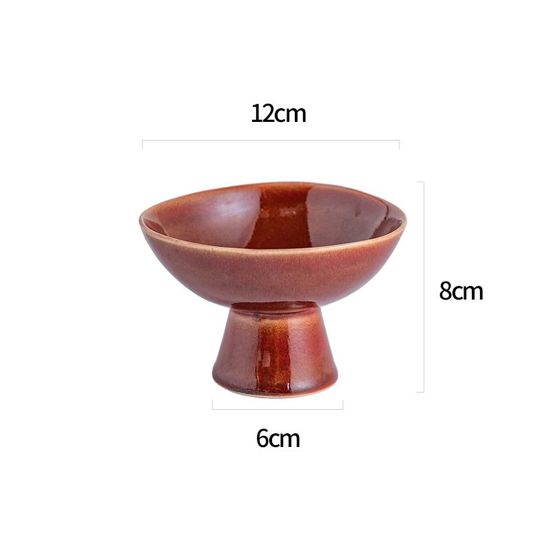 Keramikschale mit hohem Fuß, Retro-Ofenwechsel, Eisschale, Dessertschale, Joghurtbecher, Molekularküche, kreatives Hotelgeschirr