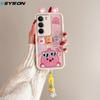 KEYSION Cute Ear 3D Cartoon Case for Realme C71 with Bracelet Soft Silicone Shockproof Phone Back Cover for OPPO Realme C71